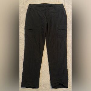 Calvin Klein Women’s Black Pants w/ Brushed Silk Feel Belt Loops Cargo Pockets